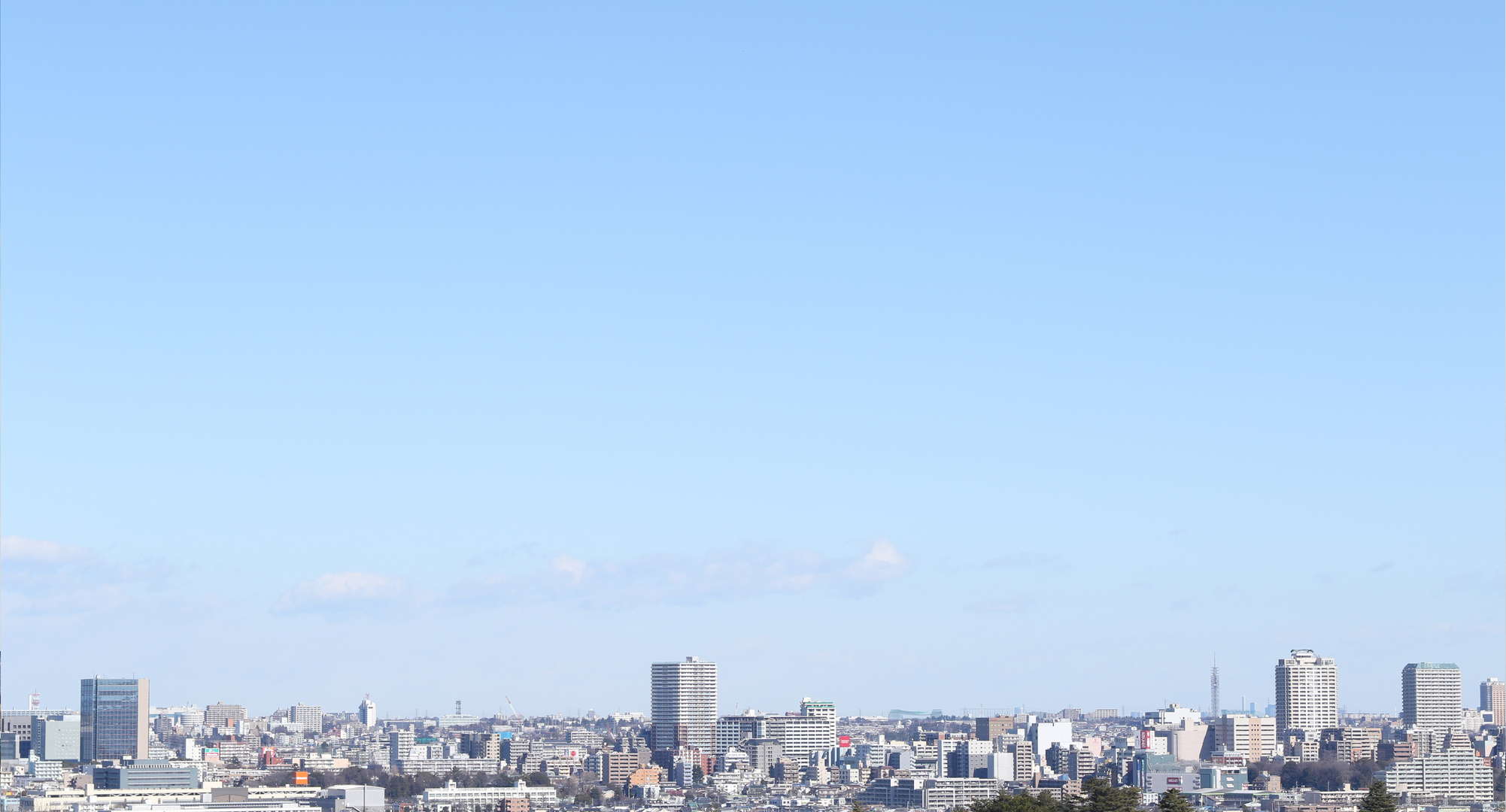 多摩丘陵から見た府中市